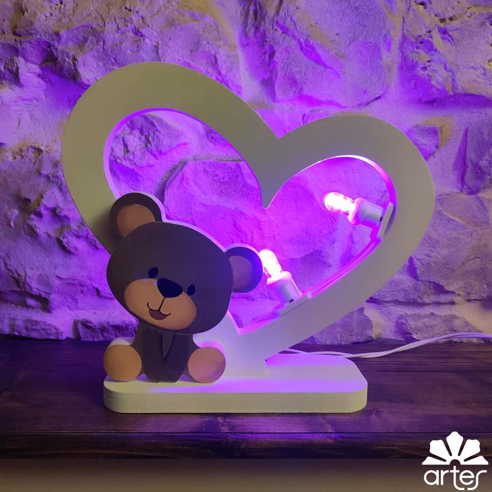 luce cuore con orsetto grande - immagine 2