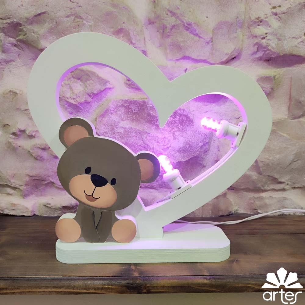 luce cuore con orsetto grande