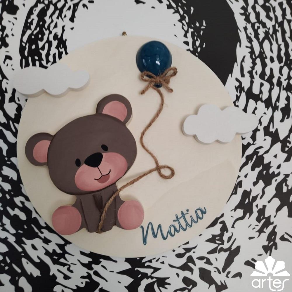 fuoriporta nascita bimbo orsetto e palloncino