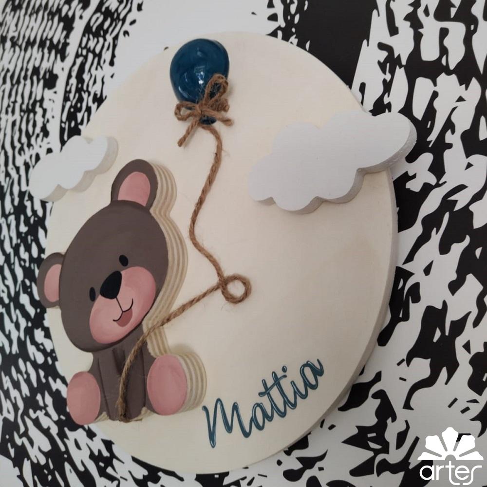 fuoriporta nascita bimbo orsetto e palloncino - immagine 2